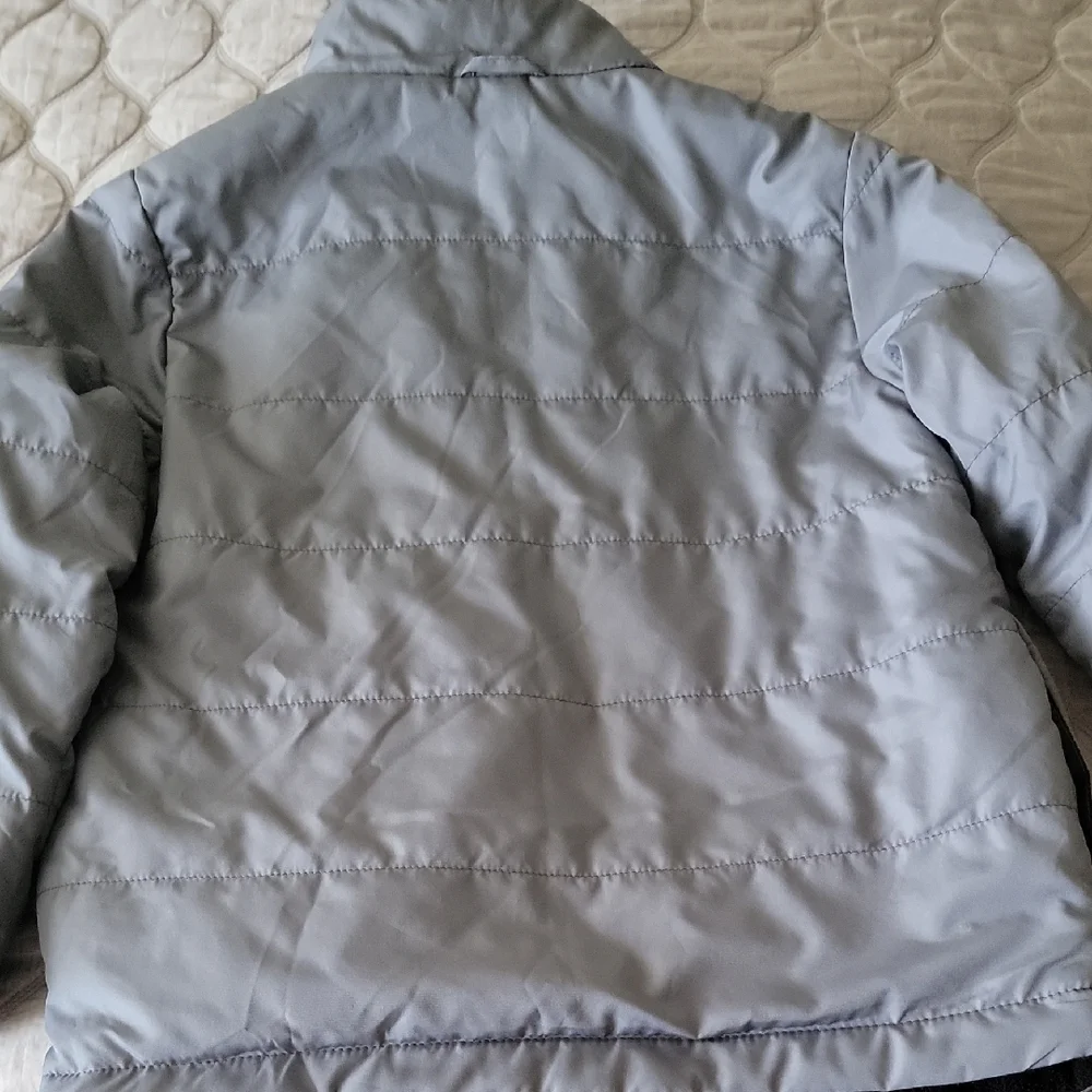 Kids Gray Fleece Lined Reversable Jacket with Neon Accents